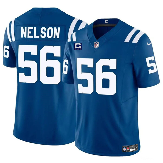 Indianapolis Colts #56 Quenton Nelson Blue 2024 F.U.S.E. With 4-Star C Patch Vapor Limited Stitched Jersey