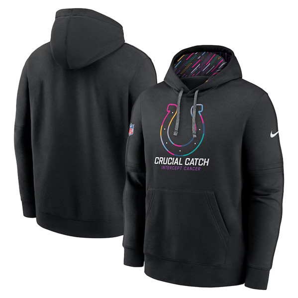 Indianapolis Colts Black 2024 Crucial Catch Club Pullover Hoodie