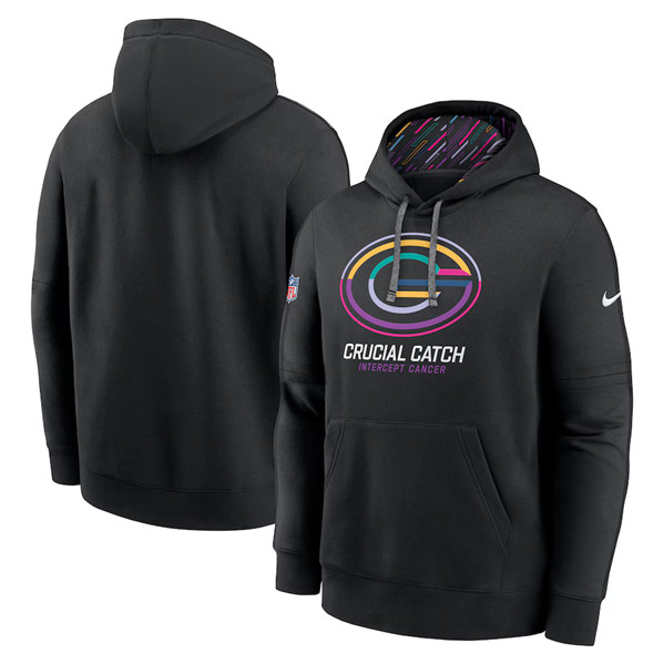 Green Bay Packers Black 2024 Crucial Catch Club Pullover Hoodie