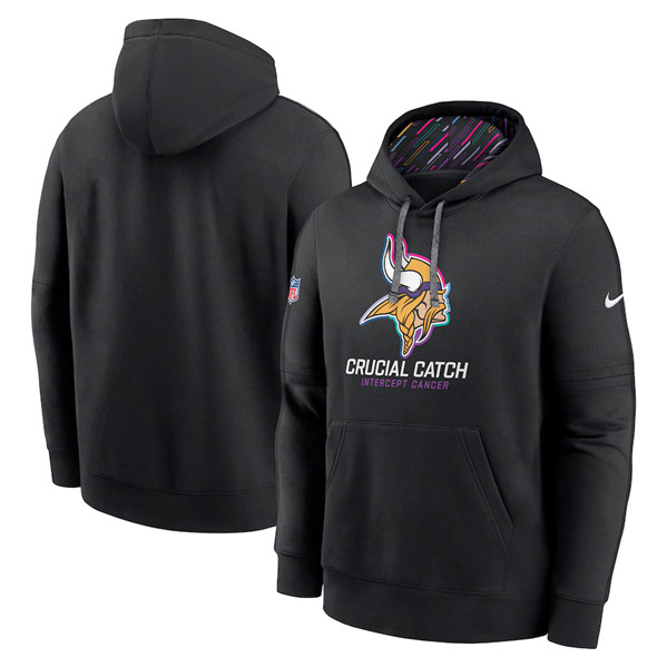 Minnesota Vikings Black 2024 Crucial Catch Club Pullover Hoodie