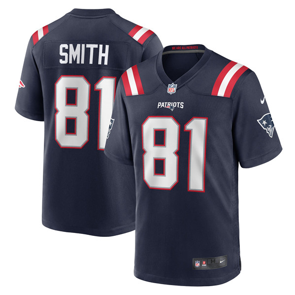 New England Patriots #81 Jonnu Smith Navy Stitched Game Jersey