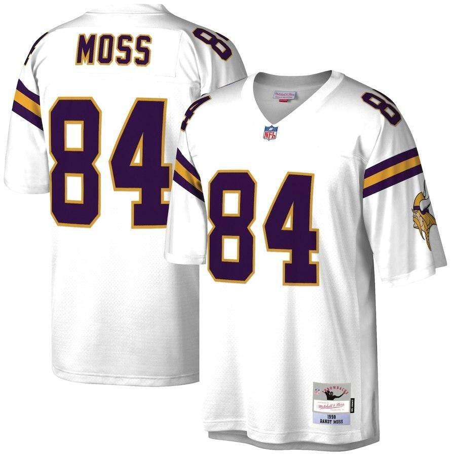 Minnesota Vikings #84 Randy Moss 1998 White Mitchell Ness Stitched Jersey