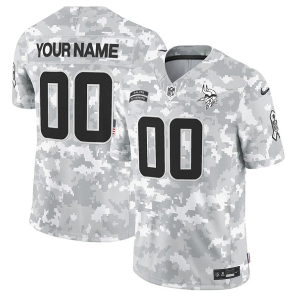 Minnesota Vikings Custom 2024 F.U.S.E. Arctic Camo Salute To Service Limited Stitched Jersey