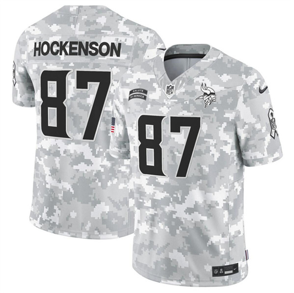 Minnesota Vikings #87 T.J. Hockenson Arctic Camo 2024 F.U.S.E. Salute To Service Limited Stitched Jersey