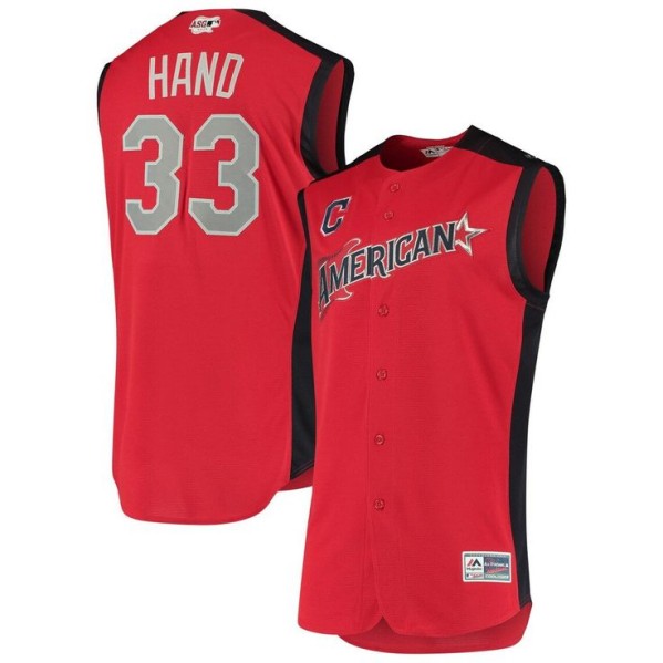 American League #33 Brad Hand Red 2019 All-Star Game Stitched Baseball Jersey