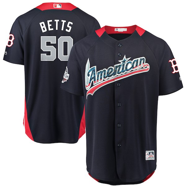 American League #50 Mookie Betts Navy 2018 All-Star Game Home Run Derby Jersey