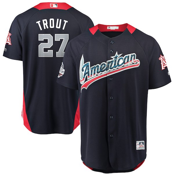 American League #27 Mike Trout Navy 2018 All-Star Game Home Run Derby Jersey