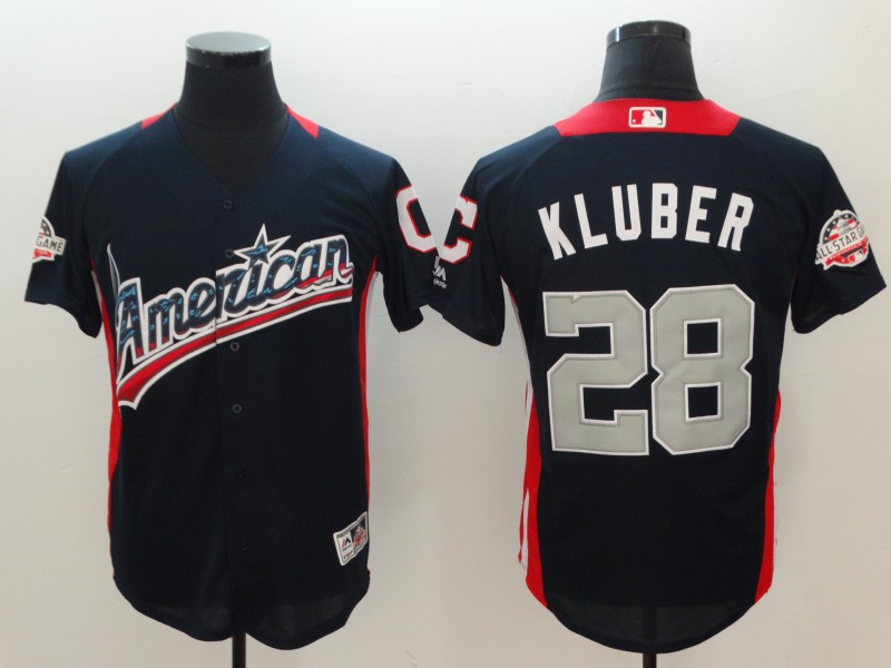 American League #28 Corey Kluber Navy 2018 All-Star Game Home Run Derby Jersey