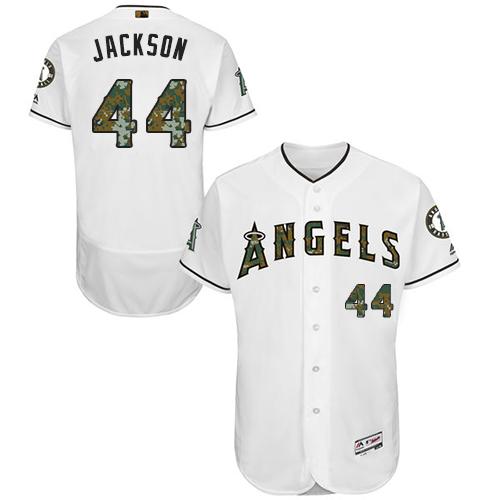 Angels Of Anaheim #44 Reggie Jackson White Flexbase Authentic Collection 2016 Memorial Day Stitched Jersey