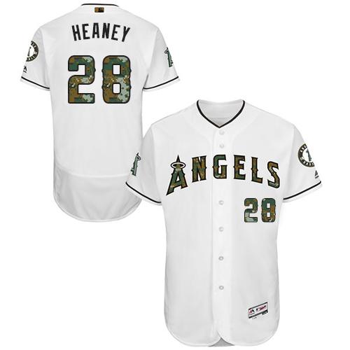 Angels Of Anaheim #28 Andrew Heaney White Flexbase Authentic Collection 2016 Memorial Day Stitched Jersey