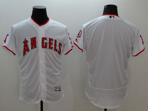 Angels Of Anaheim Blank White Flexbase Authentic Collection Stitched Jersey