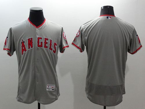 Angels Of Anaheim Blank Grey Flexbase Authentic Collection Stitched Jersey