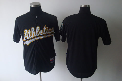 Athletics Blank Black Cool Base Stitched Jersey