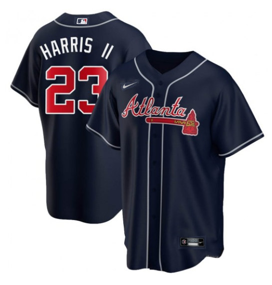 Atlanta Braves #23 Michael Harris II Navy Cool Base Stitched Baseball Jersey