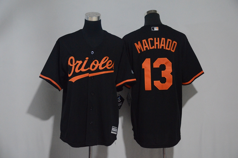 Baltimore Orioles #13 Manny Machado Black Cool Base Stitched Jersey