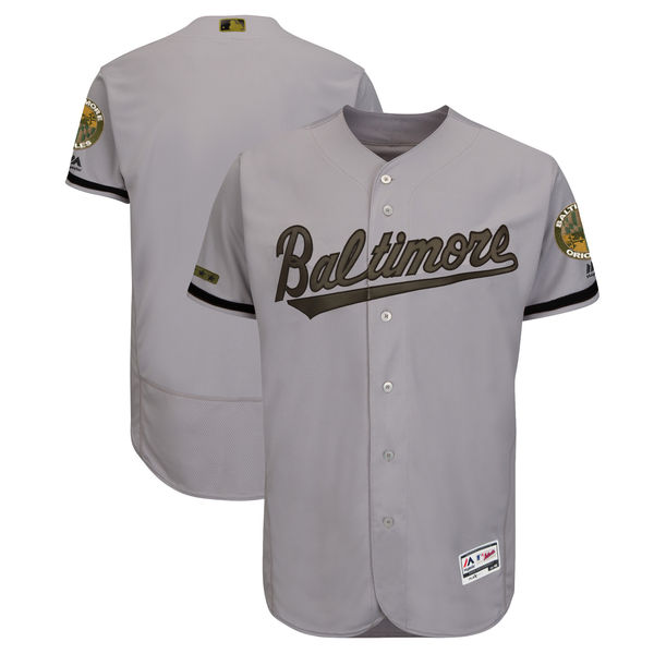 Baltimore Orioles Blank Gray 2018 Memorial Day Flexbase Stitched Jersey