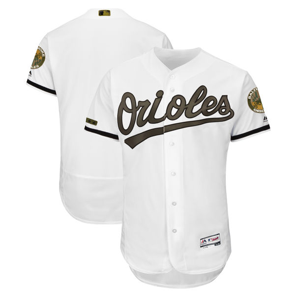 Baltimore Orioles Blank White 2018 Memorial Day Flexbase Stitched Jersey