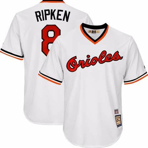 Baltimore Orioles #8 Cal Ripken Jr. White Stitched Jersey