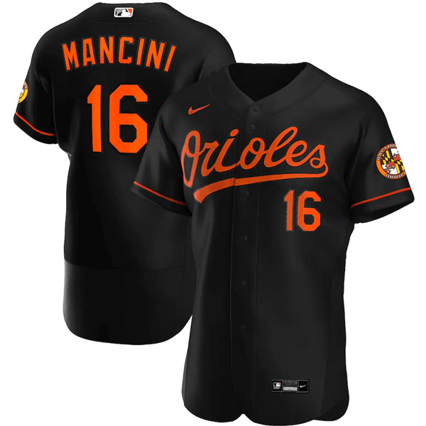 Baltimore Orioles #16 Trey Mancini Black Flex Base Stitched Jersey