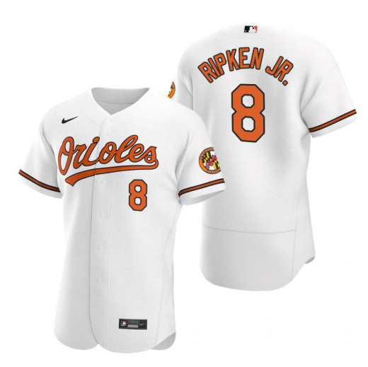 Baltimore Orioles #8 Cal Ripken Jr. White Flex Base Stitched Jersey