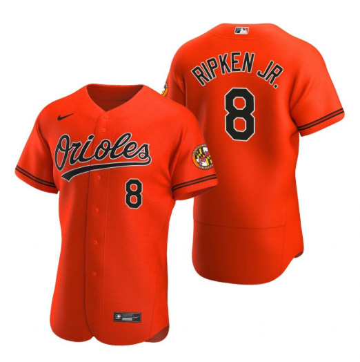 Baltimore Orioles #8 Cal Ripken Jr. Orange Flex Base Stitched Jersey