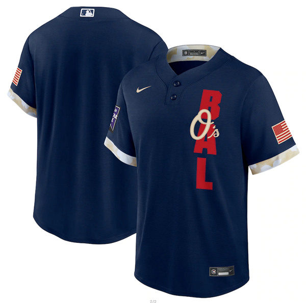 Baltimore Orioles Blank 2021 Navy All-Star Cool Base Stitched Jersey
