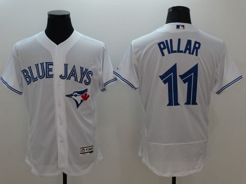 Blue Jays #11 Kevin Pillar White Flexbase Authentic Collection Stitched Jersey
