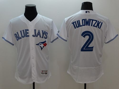 Blue Jays #2 Troy Tulowitzki White Flexbase Authentic Collection Stitched Jersey