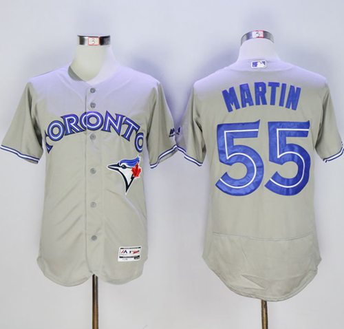 Blue Jays #55 Russell Martin Grey Flexbase Authentic Collection Stitched Jersey