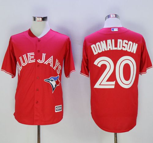 Blue Jays #20 Josh Donaldson Red New Cool Base 40th Anniversary Stitched Jersey