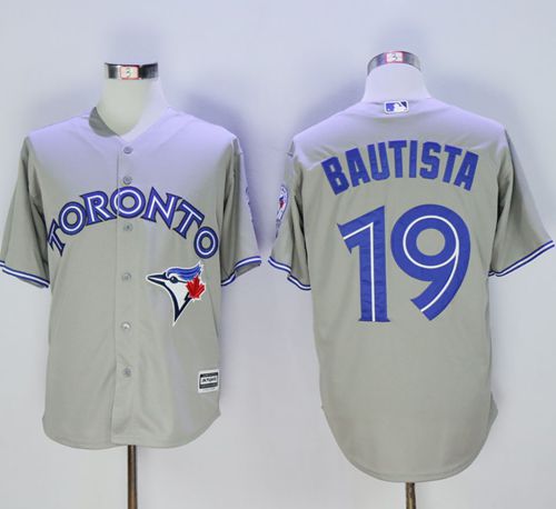 Blue Jays #19 Jose Bautista Grey New Cool Base 40th Anniversary Stitched Jersey