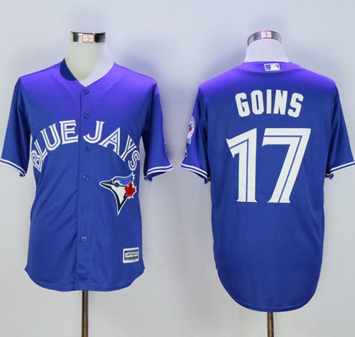 Blue Jays #17 Ryan Goins Blue New Cool Base 40th Anniversary Stitched Jersey