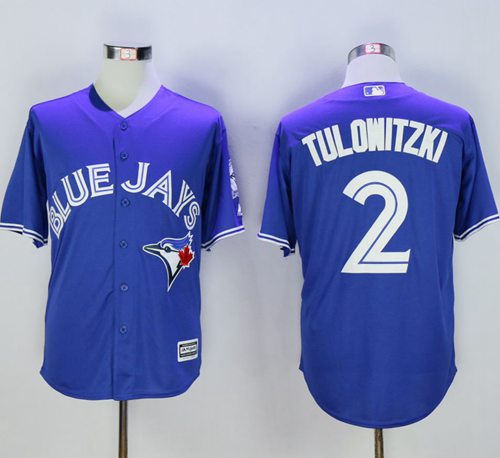 Blue Jays #2 Troy Tulowitzki Blue New Cool Base 40th Anniversary Stitched Jersey