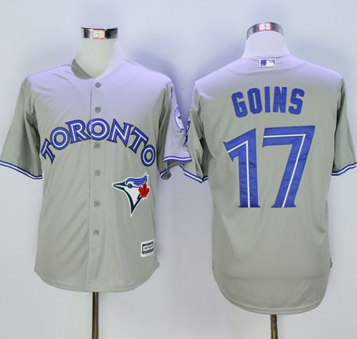 Blue Jays #17 Ryan Goins Grey New Cool Base 40th Anniversary Stitched Jersey