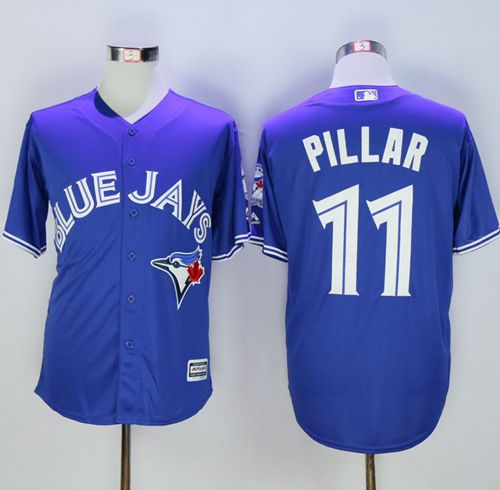 Blue Jays #11 Kevin Pillar Blue New Cool Base 40th Anniversary Stitched Jersey