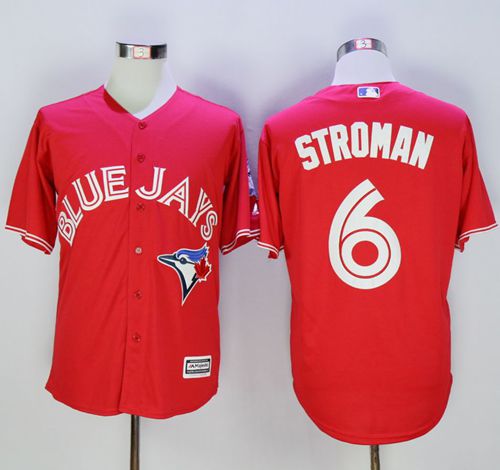 Blue Jays #6 Marcus Stroman Red New Cool Base 40th Anniversary Stitched Jersey