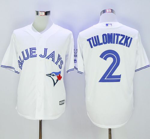 Blue Jays #2 Troy Tulowitzki White New Cool Base 40th Anniversary Stitched Jersey