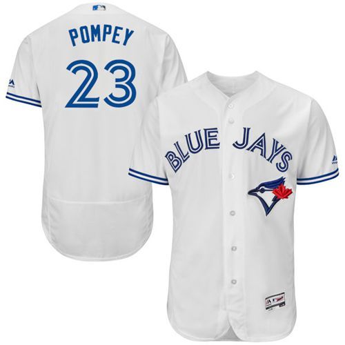 Blue Jays #23 Dalton Pompey White Flexbase Authentic Collection Stitched Jersey