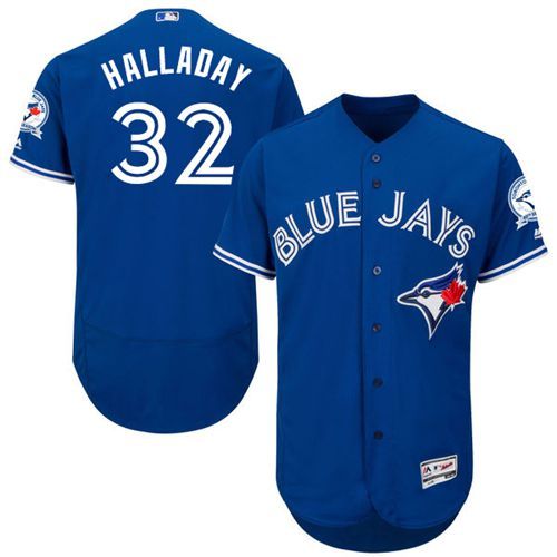 Blue Jays #32 Roy Halladay Blue Flexbase Authentic Collection Stitched Jersey