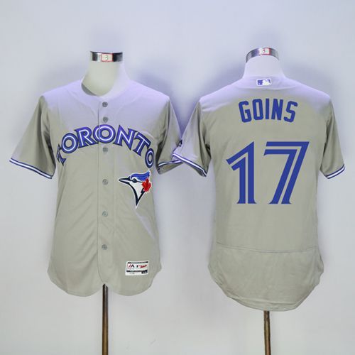 Blue Jays #17 Ryan Goins Grey Flexbase Authentic Collection Stitched Jersey