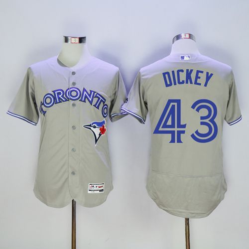 Blue Jays #43 R.A. Dickey Grey Flexbase Authentic Collection Stitched Jersey
