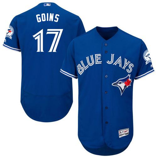 Blue Jays #17 Ryan Goins Blue Flexbase Authentic Collection Stitched Jersey