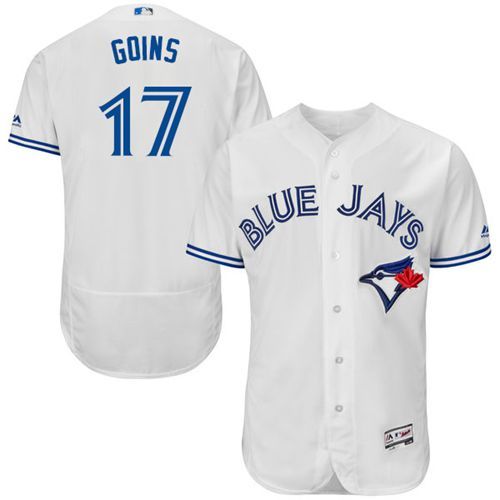 Blue Jays #17 Ryan Goins White Flexbase Authentic Collection Stitched Jersey