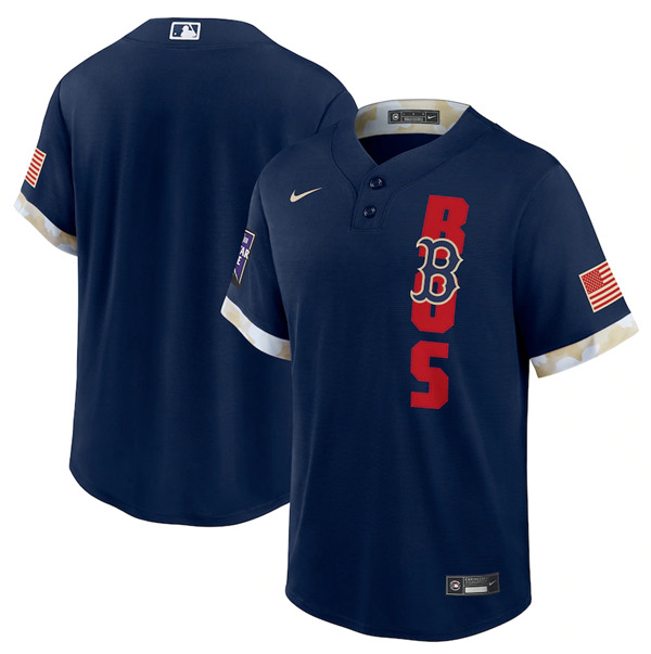 Boston Red Sox Blank 2021 Navy All-Star Cool Base Stitched Jersey