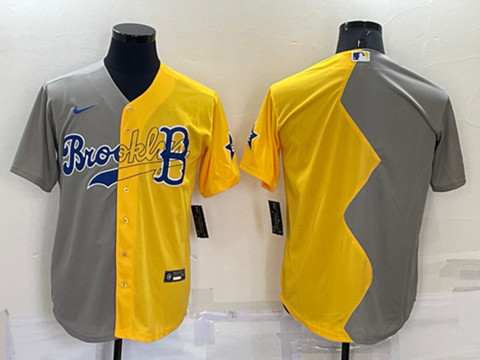 Boston Red Sox Blank Grey Yellow Split Cool Base Stitched Jersey