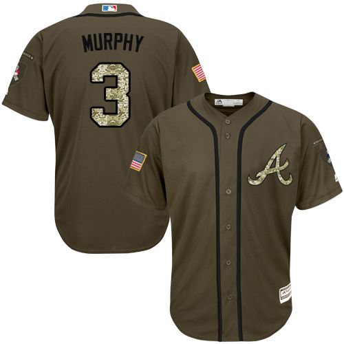 Braves #3 Dale Murphy Green Salute To Service Stitched Jersey