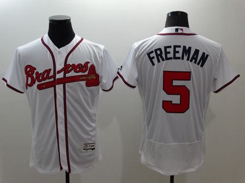 Braves #5 Freddie Freeman White Flexbase Authentic Collection Stitched Jersey