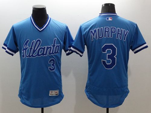 Braves #3 Dale Murphy Light Blue Flexbase Authentic Collection Cooperstown Stitched Jersey