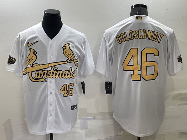 St. Louis Cardinals #46 Paul Goldschmidt White 2022 All-Star Cool Base Stitched Baseball Jersey