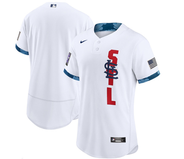St. Louis Cardinals Blank 2021 White All-Star Flex Base Stitched Jersey